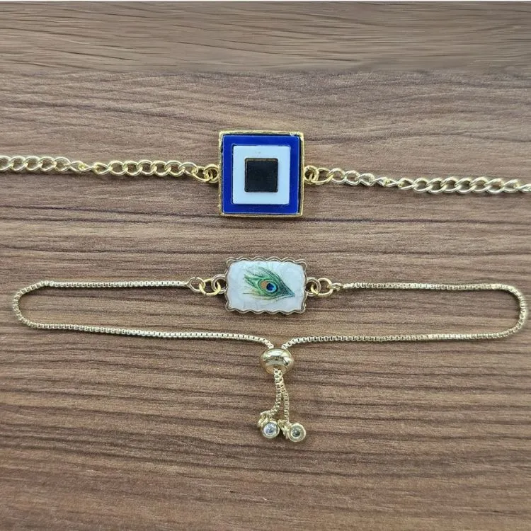 Evil Eye Rakhi Peacock Lumba Set